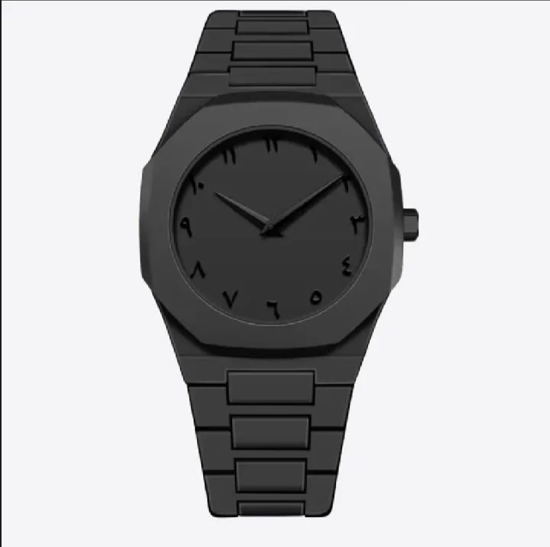 Black Arabic Aura Men’s Quartz Analogue Watch