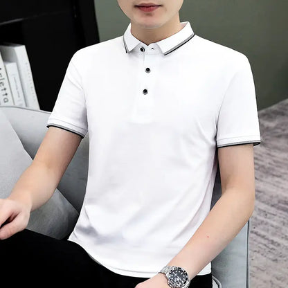 Men's Slate Grey Casual Short Sleeve Polo Shirt